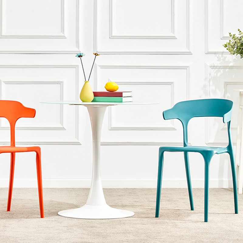 Sedie da pranzo contemporanea aperta sedia laterale senza braccio di plastica