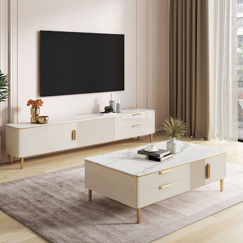 Modern Stone TV Media Console Enclosed Storage Stand Console for Living Room Clearhalo 'furn' 'furn_tv_stands_entertainment_centers' 'Furniture' 'Living Room Furniture' 'TV Stands & Entertainment Centers' 'TV Stands & Media Storage Furniture' 'tv_stands_entertainment_centers' 1200x1200_c004aefe-7609-44b6-81f1-1475861bb10d