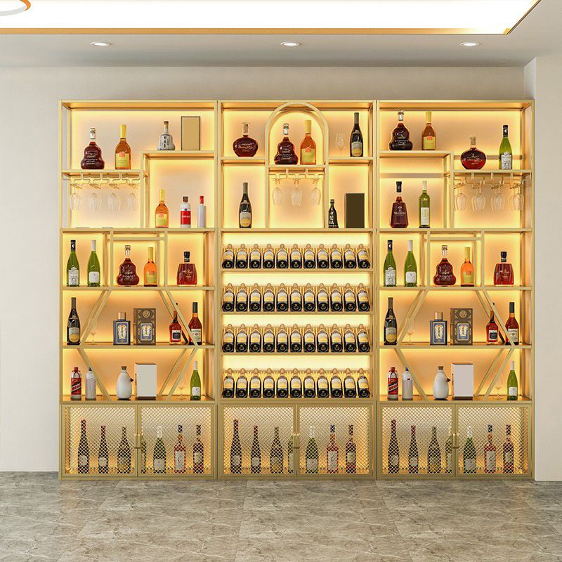 Planchers à vin en verre de verge de vestiaire support de porte-vin en métal.