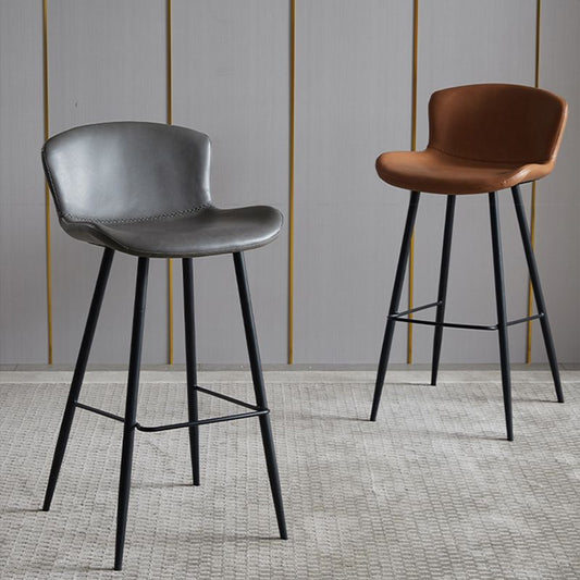 Contemporary Armless Bar Stool Faux Leather Bar Stool for Living Room Clearhalo 'Bar Furniture' 'Bar Stools' 'bar_stools' 'furn' 'furn_bar_stools' 'Furniture' 'Kitchen & Dining Furniture' 1200x1200_c0060586-aff4-4669-b7f8-465f8f04189d