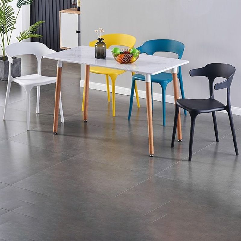 Scandinavian Home Stacking Arm Chair Matte Finish Plastic Dining Chair Clearhalo 'Dining Chairs' 'Dining Tables & Seating' 'dining_chair' 'furn' 'furn_dining_chair' 'Furniture' 'Kitchen & Dining Furniture' 1200x1200_c006c23c-97c6-4aeb-9e79-1f81ac47104e