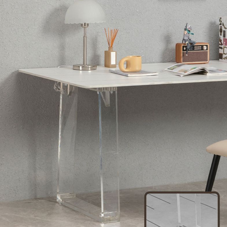 Modern Rectangle Acrylic Dining Table Set 1/2/5 Pieces Dining Set for Home Use