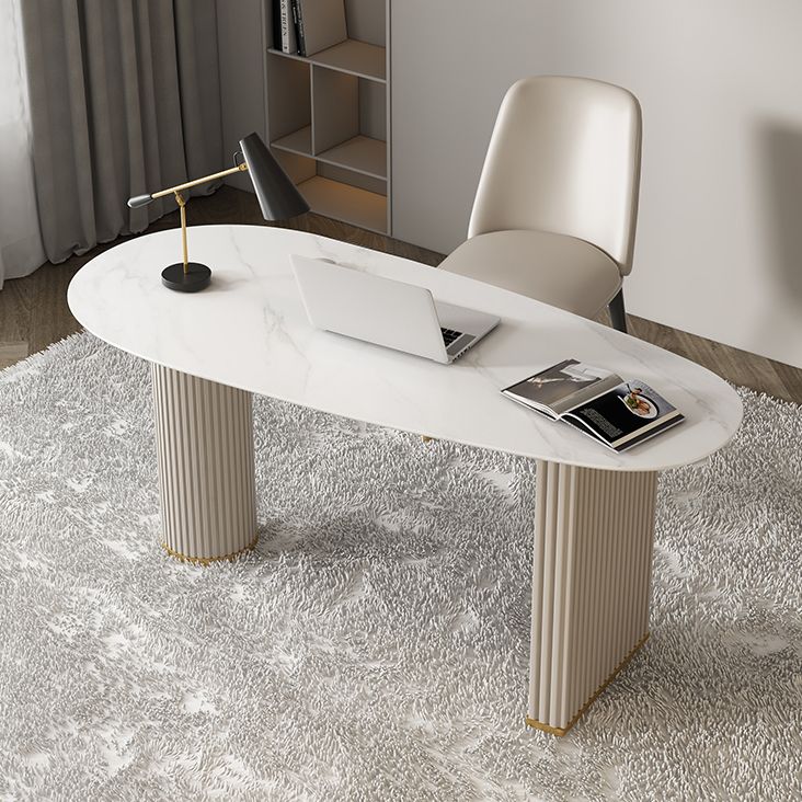 Metal Contemporary Oval Dining Table Sintered Stone Table for Dining Room Clearhalo ' dining_table' 'Dining Tables & Seating' 'Dining Tables' 'furn' 'furn_dining_table' 'Furniture' 'furniture_dining_table' 'Kitchen & Dining Furniture' 'kitchen&dining_furn' 'kitchen' 'kitchen_dining_table' 1200x1200_c0081bc2-ffb9-4188-a8e3-de97cf1d3643
