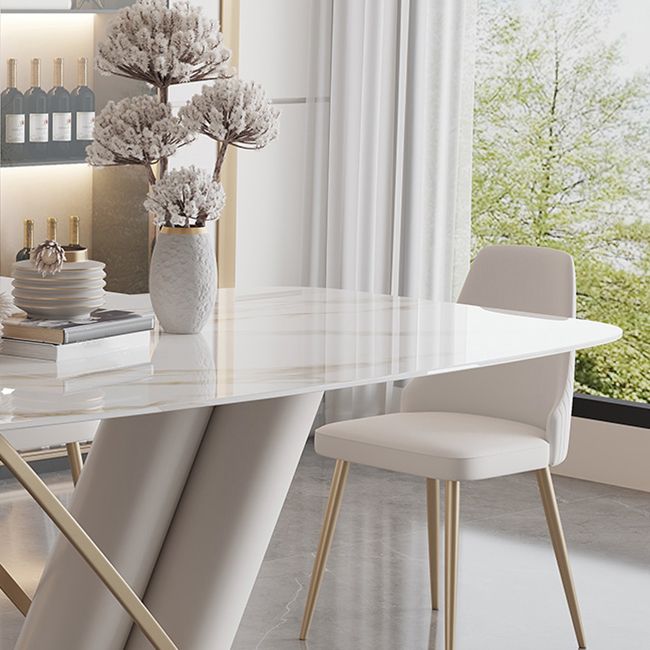 Rectangle Traditional Luxury Dining Table Sintered Stone Table with Pedestal Base Clearhalo ' dining_table' 'Dining Tables & Seating' 'Dining Tables' 'furn' 'furn_dining_table' 'Furniture' 'furniture_dining_table' 'Kitchen & Dining Furniture' 'kitchen&dining_furn' 'kitchen' 'kitchen_dining_table' 1200x1200_c0086df9-8ab4-4a7d-8f0f-6e14749481a9