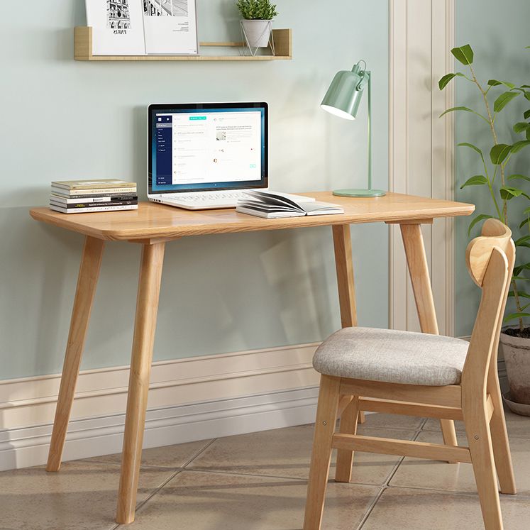 Vast hout gebogen schrijfdesk parsons base natuurlijk kantoor bureau