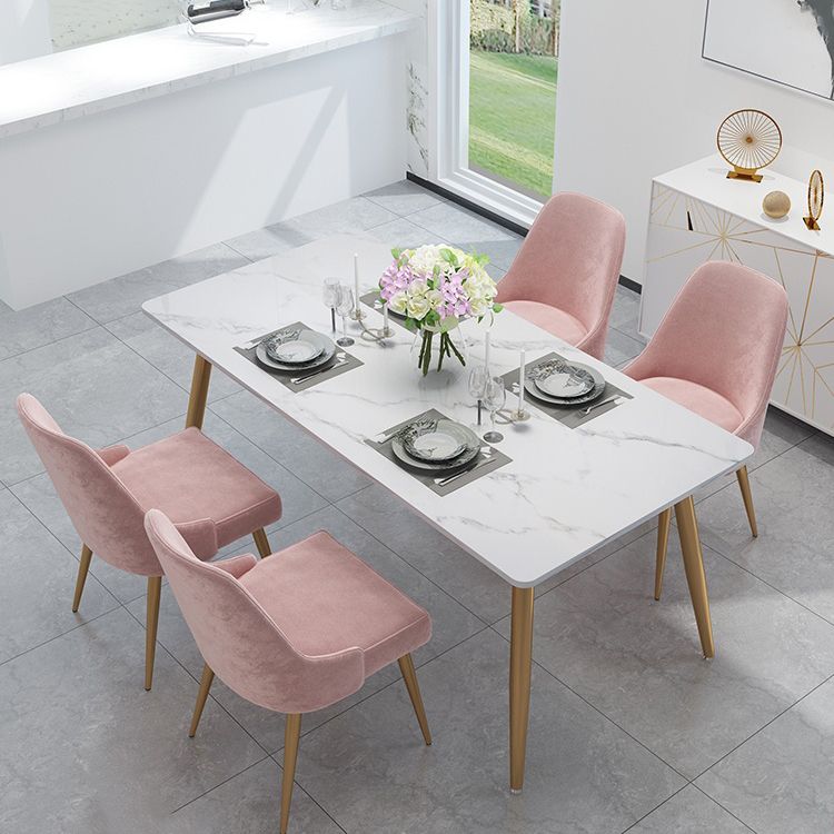 Mesa de la base de oro de la piedra mesa de cocina mesa de comedor de rectángulo de lujo tradicional