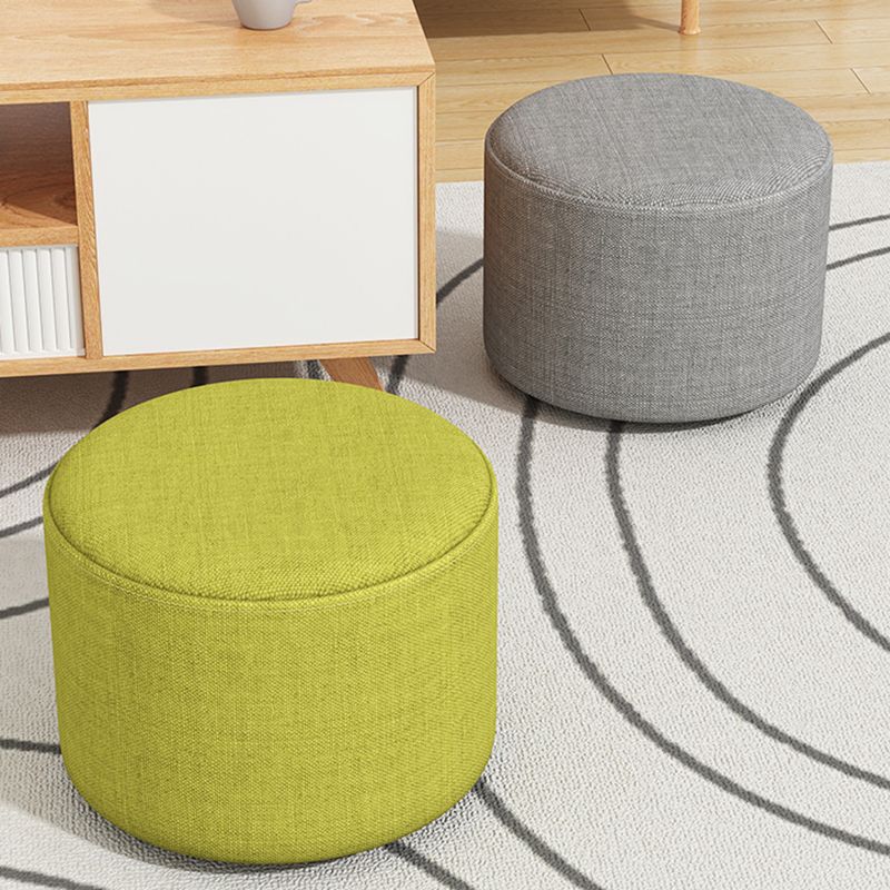 Contemporary Footstool Ottoman Fabric Upholstered Solid Color Round Ottoman Clearhalo 'furn' 'furn_ottomans_poufs' 'Furniture' 'Living Room Furniture' 'Ottomans & Poufs' 'ottomans_poufs' 1200x1200_c00aa45c-c8c8-4c37-b0e4-b0b08f473bb2
