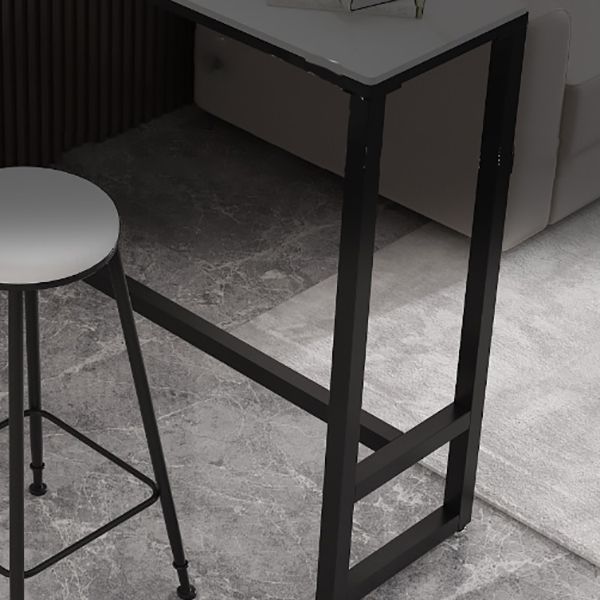 Stone Bar Dining Table Modern Rectangle Bar Table with Trestle Pedestal for Living Room Clearhalo 'Bar Furniture' 'Bar Tables' 'bar_tables' 'furn' 'furn_bar_tables' 'Furniture' 'furniture_bar_tables' 'Kitchen & Dining Furniture' 1200x1200_c00b422b-e19d-43ca-87b4-f6e215df0ea6