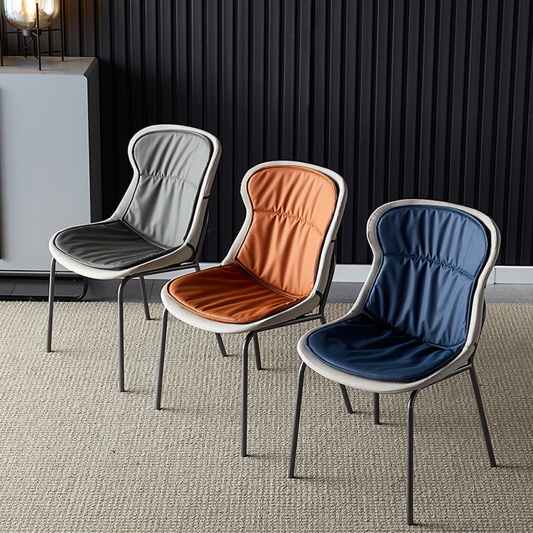 Scandinavian Style Microfiber Leather Dining Chairs Solid Back Armless Chair Clearhalo ' kitchen&dining_furn' 'Dining Chairs' 'Dining Tables & Seating' 'dining_chair' 'furn' 'furn_dining_chair' 'Furniture' 'furniture_dining_chair' 'Kitchen & Dining Furniture' 'kitchen' 1200x1200_c00c288b-cd0a-4cc9-b5b5-ed9a7c3ab50e