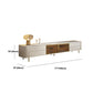 Glam Stone TV Media Console Stand di archiviazione chiusa in bianco