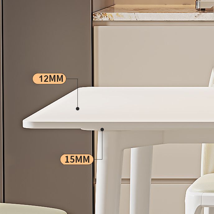 Modern Rectangular Dining Table White Stone Tabletop with Wood Legs Clearhalo 'Dining Tables & Seating' 'Dining Tables' 'dining_table' 'furn' 'furn_dining_table' 'Furniture' 'Kitchen & Dining Furniture' 1200x1200_c00cb3d3-04a9-4f64-b02d-a9f3f31a6e3d