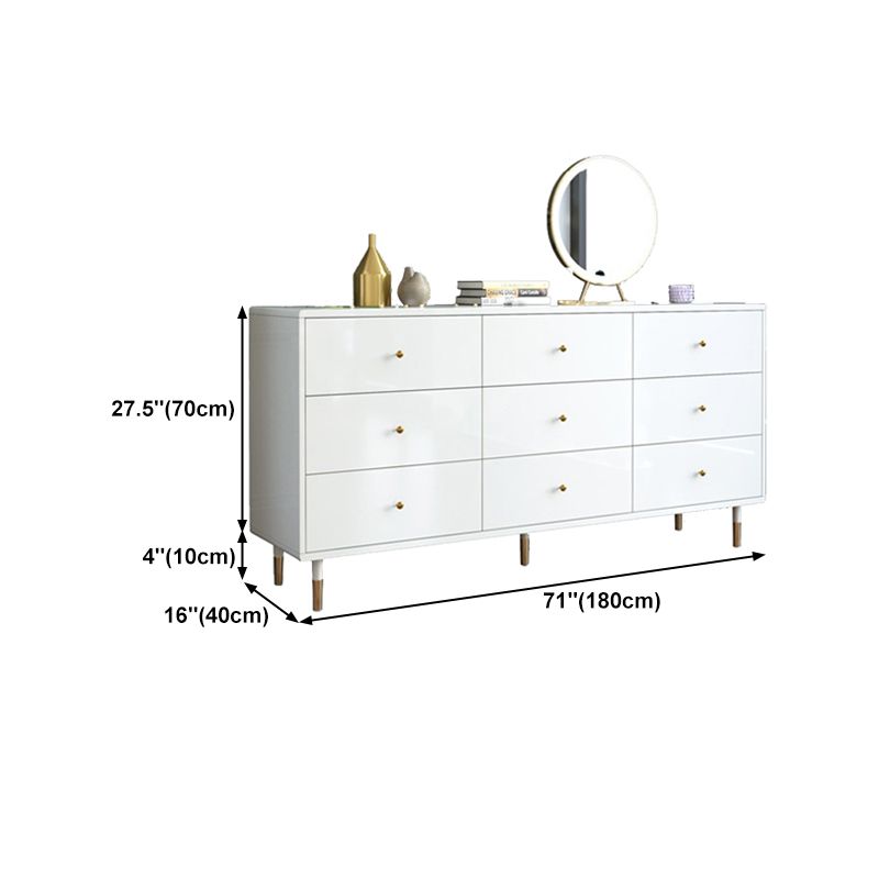 White-gold Buffet Table Wood Glam Style Kitchen Table for Dinning Room Clearhalo 'buffet_sideboard' 'Buffets & Sideboards' 'furn' 'furn_buffet_sideboard' 'Furniture' 'Kitchen & Dining Furniture' 1200x1200_c00df831-9db3-4c4f-a8d3-c486ba6c9873