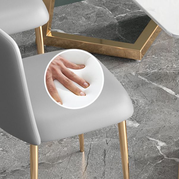 Glam Iron Dinette Set 1/2/5 Pieces Rectangle Dining Table Set with White Sintered Stone Clearhalo 'Dining Room Sets' 'Dining Tables & Seating' 'dining_room_set' 'furn' 'furn_dining_room_set' 'Furniture' 'furniture_dining_room_set' 'Kitchen & Dining Furniture' 1200x1200_c00f0a17-f855-4878-af33-63ef8de88fc6