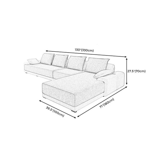 L-Shape Pillowed Back Cushions Pillow Top Arm Sectional with Slipcovered Clearhalo 'furn' 'furn_sectionals' 'Furniture' 'furniture_sectionals' 'Living Room Furniture' 'Sectionals' 1200x1200_c00f71c1-a4eb-4ab8-9501-5504df973946