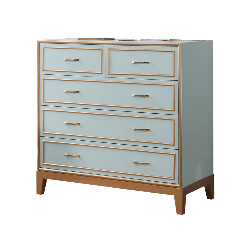 Mid-century Modern Wooden Chest in Blue Rectangle Accent Chest with Drawers Clearhalo 'Cabinets & Chests' 'cabinets_chests' 'furn' 'furn_cabinets_chests' 'Furniture' 'Living Room Furniture' 1200x1200_c011b734-5aed-4783-82b1-1ee00912f5c9