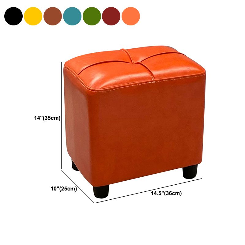 Contemporary Pouf Rectangle Plain Faux Leather Tufted Water Resistant Pouf Ottoman Clearhalo 'furn' 'furn_ottomans_poufs' 'Furniture' 'Living Room Furniture' 'Ottomans & Poufs' 'ottomans_poufs' 1200x1200_c0121fea-4bb2-4443-809f-310fcaf52e02