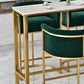 Conjunto de Pub Industrial Blanco con Taburetes Tapizados Mesa de Bar de 1/3/5 Piezas para Lugares Pequeños