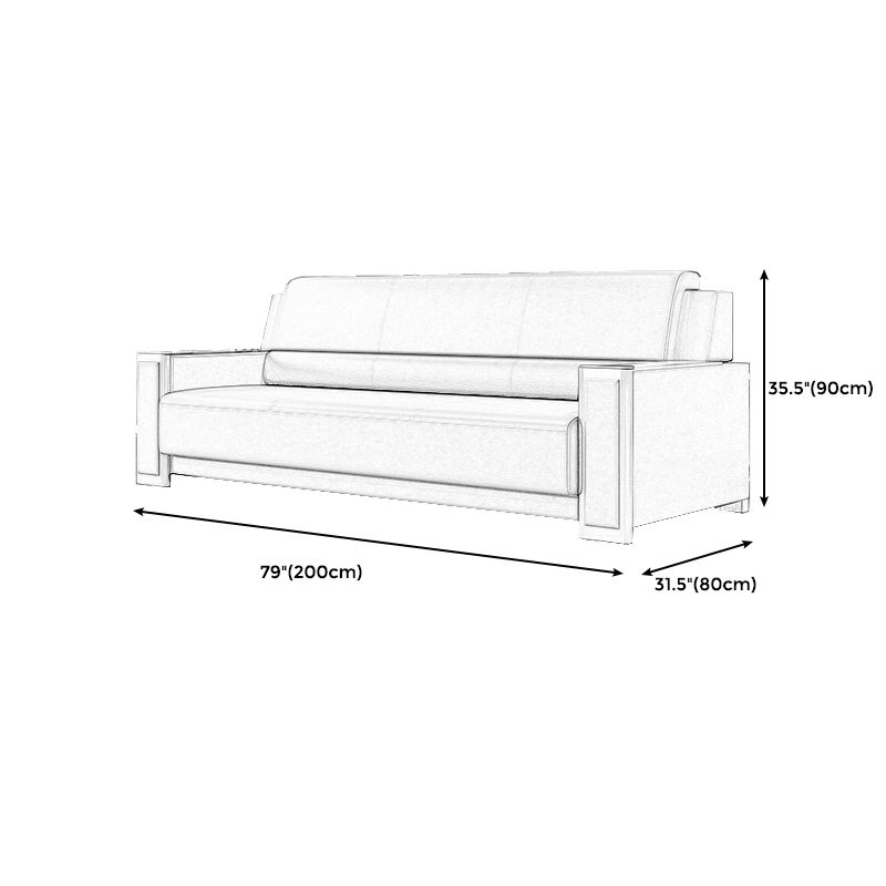 Contemporary Tight Back Single Cushion Seat Sofa 35.43"High Square Arm Sofa, Gray Clearhalo 'furn' 'furn_sofas' 'Furniture' 'furniture_sofas' 'kitchen' 'kitchen_sofas' 'Living Room Furniture' 'Sofa' 'sofas' 1200x1200_c012d844-24d2-4295-89f9-395a3e05f2a0