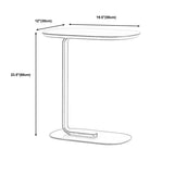 C Side Modernistic Metal Table 19.6"L Oval Table for Living Room