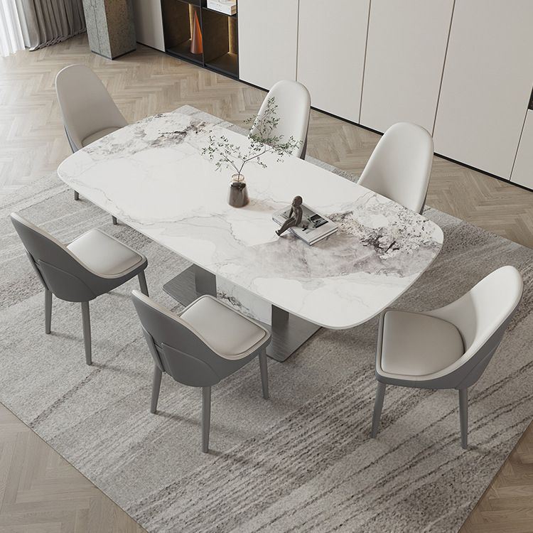 Designer Style Sintered Stone Dining Set Rectangle 1/3/4/5/7 Pieces Dining Room Table Set Clearhalo 'Dining Room Sets' 'Dining Tables & Seating' 'dining_room_set' 'furn' 'furn_dining_room_set' 'Furniture' 'furniture_dining_room_set' 'Kitchen & Dining Furniture' 1200x1200_c0155dee-7260-4c7a-bbc1-20aac4879c51