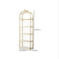 Glam Style Antique Finish Shelf Bookcase Metal Etagere Bookshelf with Shelves