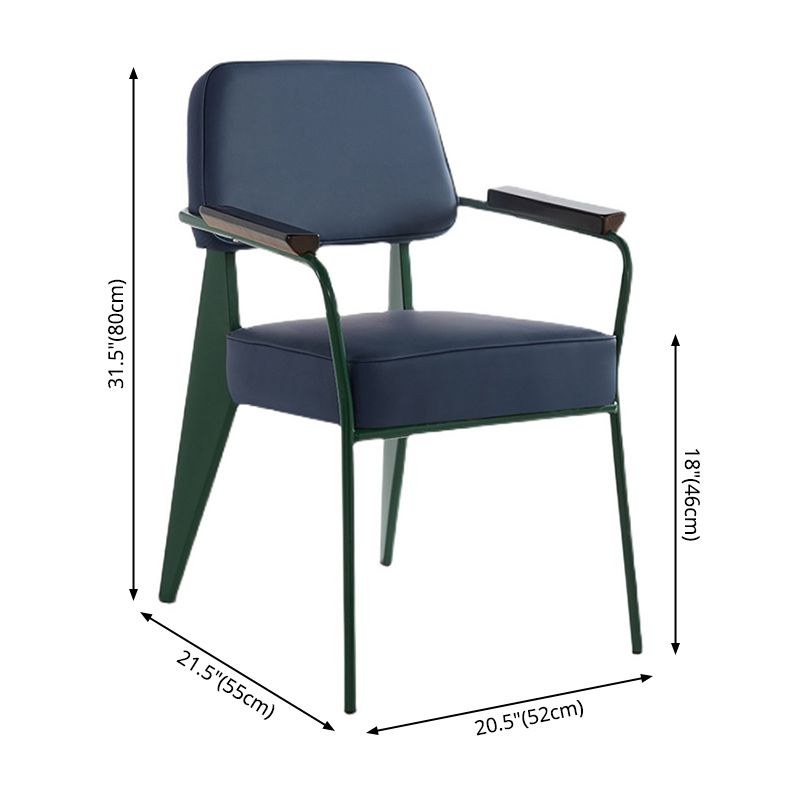 Open Back Dining Arm Chair Industrial Upholstered Armchairs with Metal Legs Clearhalo ' kitchen&dining_furn' 'Dining Chairs' 'Dining Tables & Seating' 'dining_chair' 'Furniture' 'furniture_dining_chair' 'Kitchen & Dining Furniture' 'kitchen' 1200x1200_c015ff17-ae00-4c4d-9d88-f08b5355d093