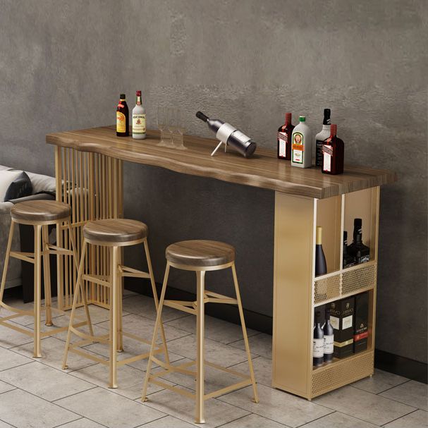 Solid Wood Pub Table with Rectangle Table Top Double Pedestal Table - 41.3" H Clearhalo 'Bar Furniture' 'Bar Tables' 'bar_tables' 'furn' 'furn_bar_tables' 'Furniture' 'furniture_bar_tables' 'Kitchen & Dining Furniture' 1200x1200_c017b3b1-2a9d-4482-9dae-204300bceaf5