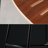 Industrial Armless Solid Wood Barstools 25-Inch Metal Bar Stool