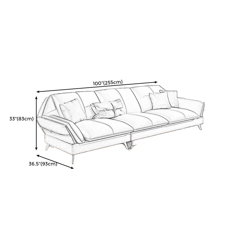 Faux Leather Cushion Back Sectional 32.68"High Pillow Top Arm Sofa with Storage Clearhalo 'furn' 'furn_sectionals' 'Furniture' 'furniture_sectionals' 'kitchen' 'kitchen_sectionals' 'Living Room Furniture' 'Sectionals' 1200x1200_c01a196b-0347-46e4-868c-2602576788b2