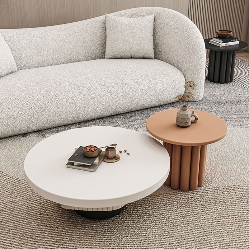 Modern Coffee Table Wooden Round Nesting Coffee Table Set with Pedestal Legs Clearhalo 'Coffee & Accent Tables' 'Coffee Tables' 'coffee_tables' 'furn' 'furn_coffee_tables' 'Furniture' 'Living Room Furniture' 1200x1200_c01a3c5c-b368-487a-aebf-73515d6e0877