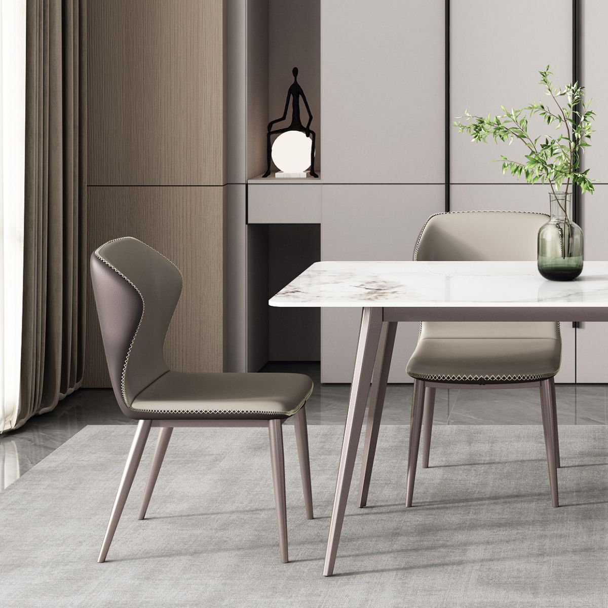 Rectangle 4 Legs Dining Table Modern Sintered Stone Dining Room Table Clearhalo 'Dining Tables & Seating' 'Dining Tables' 'dining_table' 'furn' 'furn_dining_table' 'Furniture' 'Kitchen & Dining Furniture' 1200x1200_c01b0637-d693-4d3f-aca1-1f567a300b91