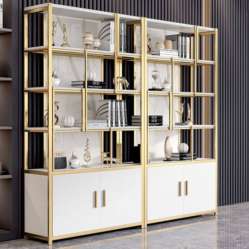 Glam Open Back Shelf Bookcase Metal Book Shelf for Home Office Clearhalo 'Bookcases' 'furn' 'furn_bookcases' 'Furniture' 'Office Furniture' 1200x1200_c01c0e2a-ad4c-4308-8299-dc16b675ab07