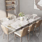 Sintered Stone Dining Table Modern Gold Furniture with Pedestal Steel Base