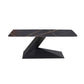 Pedestal 1 Single Coffee Table Luxurious Stone Top Cocktail Table