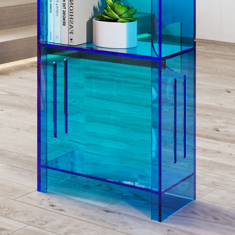 Modern Style Closed Back Bookshelf Standard Acrylic Bookcase with Rectangular Shelves