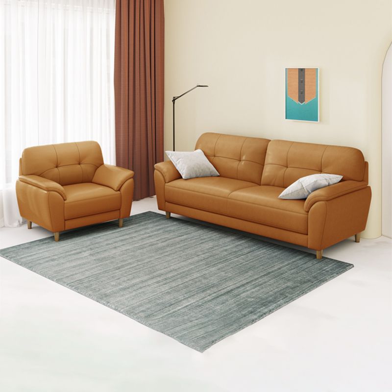 31.49" H Pillow Top Arm Sofa Brown Contemporary Standard Sofa