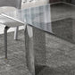 Modern Glass Dining Table Rectangle Tabletop with Glass Legs