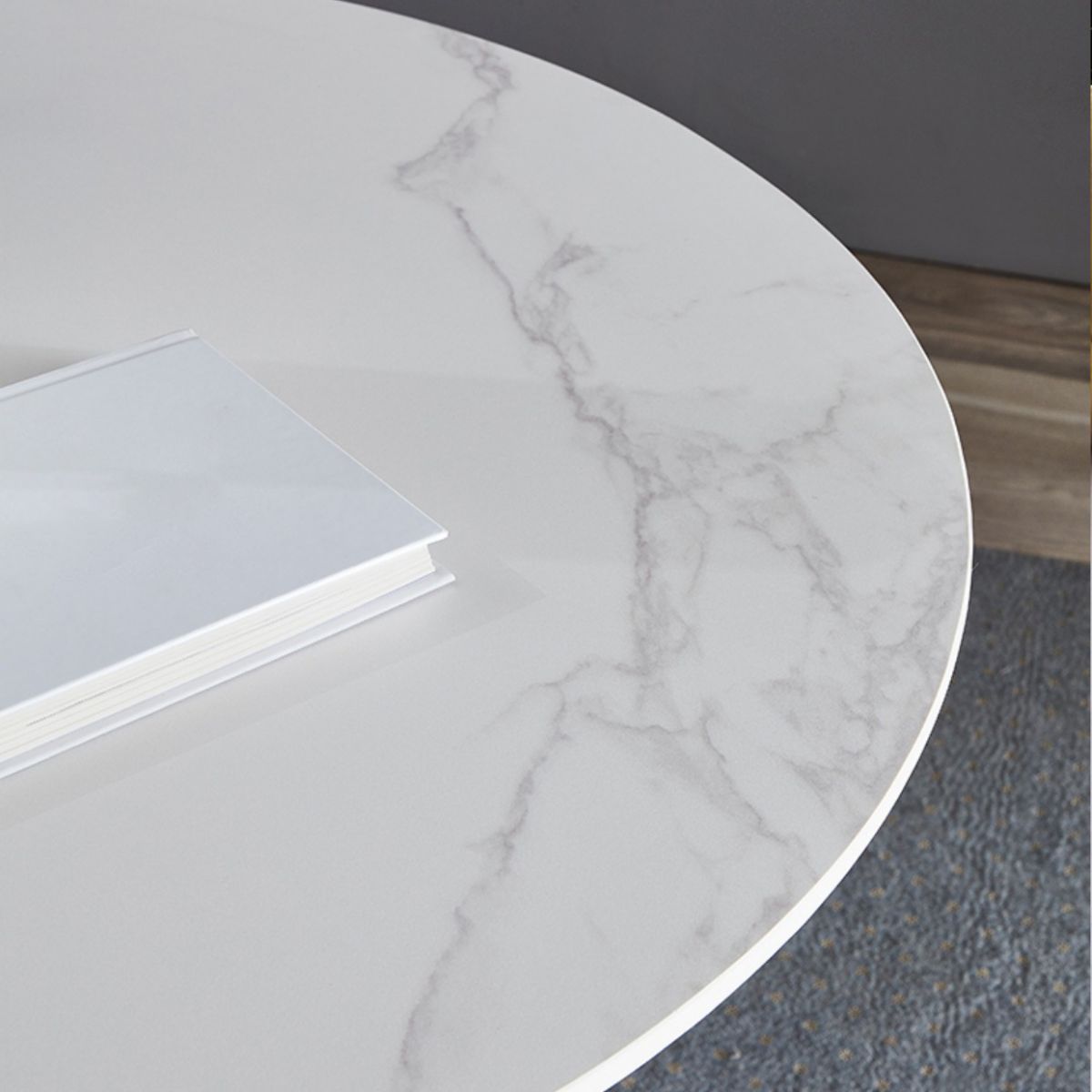 Round Dining Table Contemporary Style Stone Dining Site Table with Tulip Base Clearhalo 'Dining Tables & Seating' 'Dining Tables' 'dining_table' 'furn' 'furn_dining_table' 'Furniture' 'Kitchen & Dining Furniture' 1200x1200_c02081ff-f2e5-46ef-a15f-a9d3cfeec54d