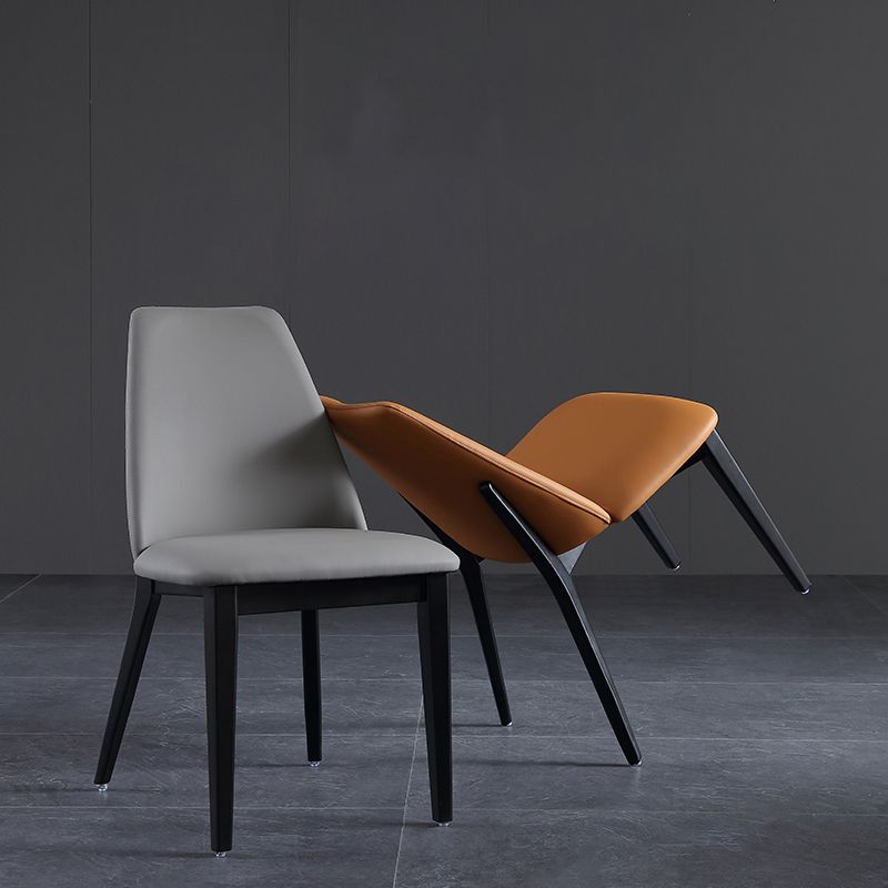 Industrial Leather Restaurant Side Chair Matte Finish Parsons Dining Chair (Set of 2) Clearhalo ' kitchen&dining_furn' 'Dining Chairs' 'Dining Tables & Seating' 'dining_chair' 'furn' 'furn_dining_chair' 'Furniture' 'furniture_dining_chair' 'Kitchen & Dining Furniture' 'kitchen' 1200x1200_c02265ac-a05e-4e7b-af02-6b2b306bbb14