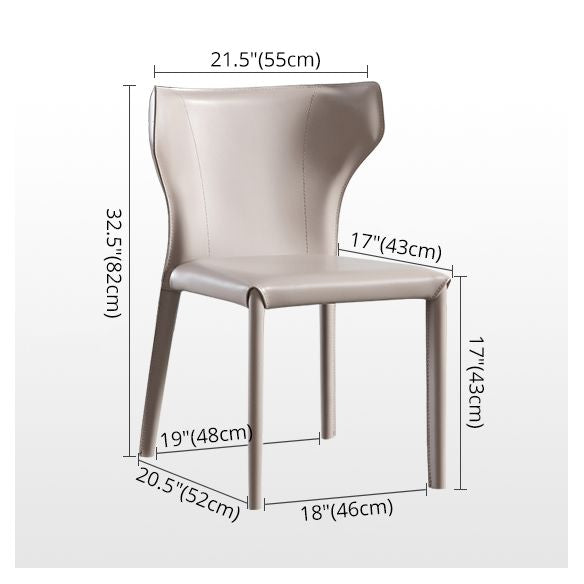 Modern Contemporary Leather Dining Chair Pure Color Wingback Side Chair Clearhalo ' kitchen&dining_furn' 'Dining Chairs' 'Dining Tables & Seating' 'dining_chair' 'Furniture' 'furniture_dining_chair' 'Kitchen & Dining Furniture' 'kitchen' 1200x1200_c0244cdc-7964-4056-b569-85020f461db5