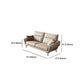 37.4" D 37.4" H Faux Leather Sofa & Chaise Cushions Flared Arm Sofa in Beige