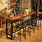Mesa de pub con altura de mostrador de madera maciza Mesa de vino con mostrador industrial