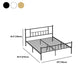 Contemporary Metal Standard Bed, Open-Frame Rectangular Headboard Bed