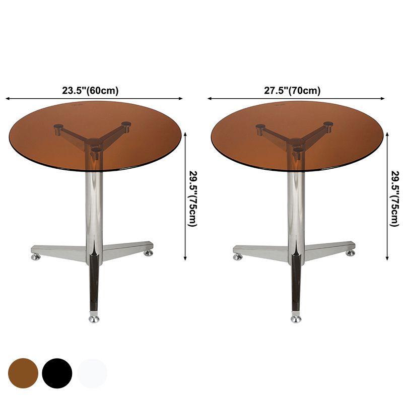 Clear Tempered Glass Dining Table Contemporary Dining Site Table with Tripod Base Clearhalo ' dining_table' 'Dining Tables & Seating' 'Dining Tables' 'furn' 'furn_dining_table' 'Furniture' 'furniture_dining_table' 'Kitchen & Dining Furniture' 'kitchen&dining_furn' 'kitchen' 'kitchen_dining_table' 1200x1200_c0294e7f-d67c-4221-a369-5086ec52f496