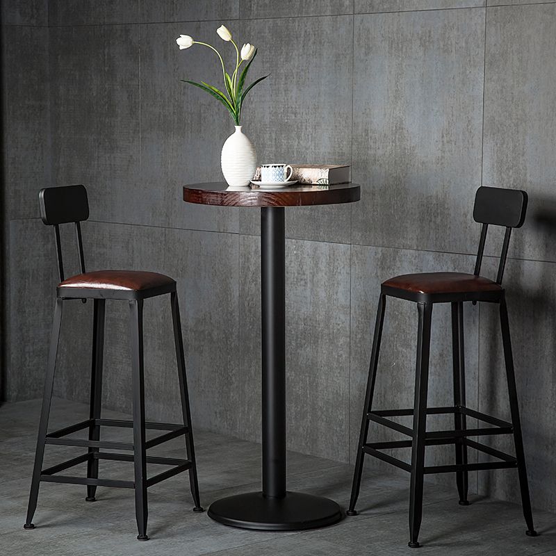 Industrial Armless Backrest Counter Stool Iron Cafe Bar Stool with Leather Cushion Clearhalo 'Bar Furniture' 'Bar Stools' 'bar_stools' 'furn' 'furn_bar_stools' 'Furniture' 'furniture_bar_stools' 'Kitchen & Dining Furniture' 1200x1200_c029c00a-c060-4e16-82ac-a85b6cc2ec28