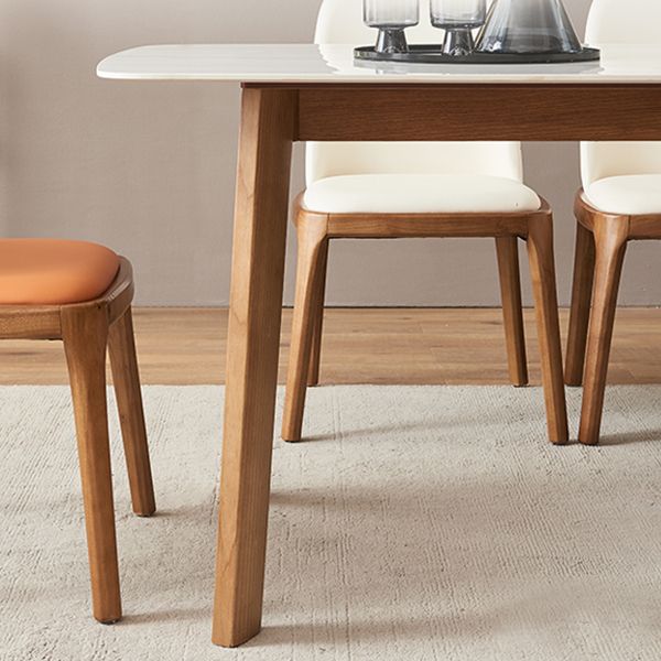 Solid Wood Mid-Century Modern Table Rectangle White Sintered Stone Top Table Clearhalo ' dining_table' 'Dining Tables & Seating' 'Dining Tables' 'furn' 'furn_dining_table' 'Furniture' 'furniture_dining_table' 'Kitchen & Dining Furniture' 'kitchen&dining_furn' 'kitchen' 'kitchen_dining_table' 1200x1200_c02a4815-e7a9-4474-a37d-64acd141e8ed