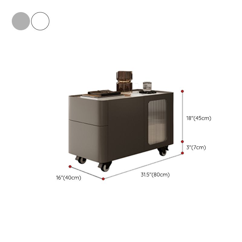 Tray Top Rectangular Side Table with 2 Drawers and a Cabinet Clearhalo 'Coffee & Accent Tables' 'End & Side Tables' 'end_side_tables' 'furn' 'furn_end_side_tables' 'Furniture' 'Living Room Furniture' 1200x1200_c02b149c-47a6-4bcc-a810-b0cac2a177f6