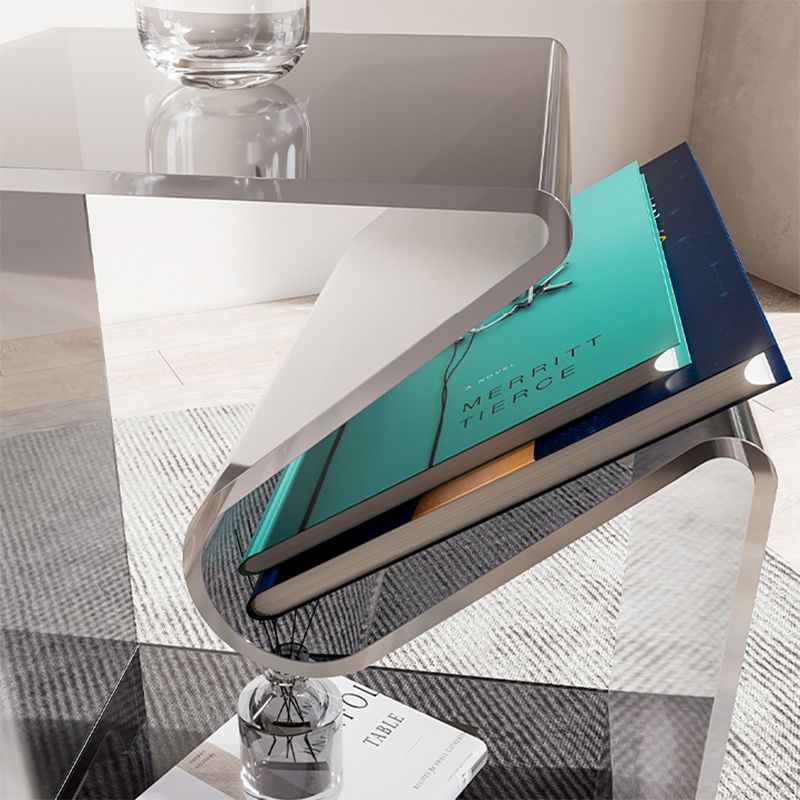 Modern Acrylic 22.04" Tall End Table Rectangular Sled Side Table Clearhalo 'Coffee & Accent Tables' 'End & Side Tables' 'end_side_tables' 'furn' 'furn_end_side_tables' 'Furniture' 'Living Room Furniture' 1200x1200_c02bb018-d47b-434c-b942-e9c1b7d90ab2