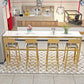 Glam Style Rectangle Bistro Set 1/5/9 Pieces Faux Marble Bar Table Set Clearhalo 'Bar Furniture' 'furn' 'furn_home_bar_bar_sets' 'Furniture' 'Home Bars & Bar Sets' 'home_bar_bar_sets' 'Kitchen & Dining Furniture' 1200x1200_c02c2eb2-e184-46a5-a71b-6df7032ec8c1
