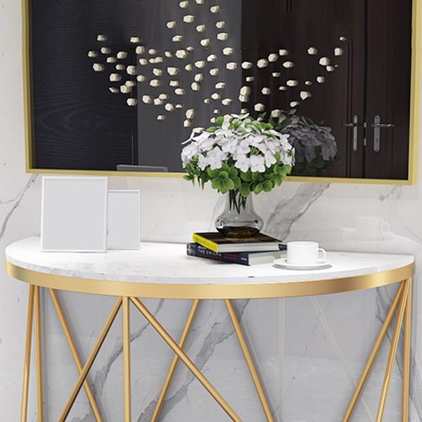 Tavolo di divano console in marmo contemporaneo tavolo da ferro mezzano per la sala